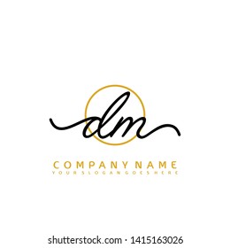 DM Initial handwriting logo concept