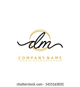 DM Initial handwriting logo concept