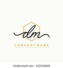 DM Initial handwriting logo concept