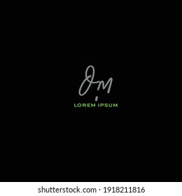 dm initial handwriting logo for identity