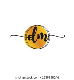 DM  Initial Handwriting logo template vector
