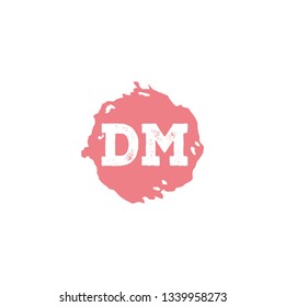 DM  Initial Handwriting logo template vector