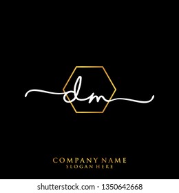 DM Initial handwriting logo template