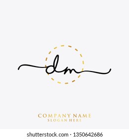 DM Initial handwriting logo template