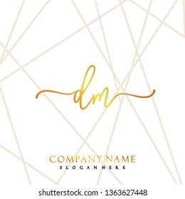 DM Initial Handwriting logo template vector