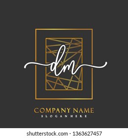 DM Initial Handwriting logo template vector