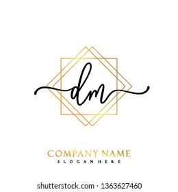 DM Initial Handwriting logo template vector