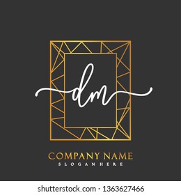 DM Initial Handwriting logo template vector