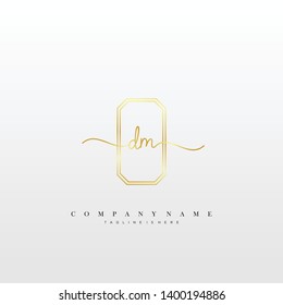 DM initial handwriting logo template vector
