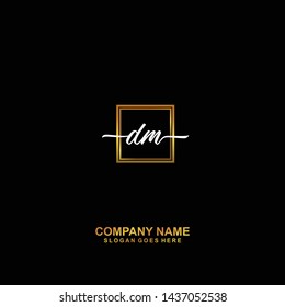 DM Initial handwriting logo template vector