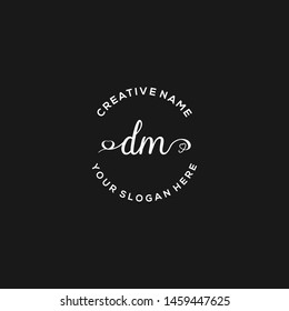 DM Initial handwriting logo vector