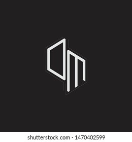 DM Initial Letters logo monogram with up to down style isolated on black background