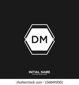 DM Initial logo letter with minimalist concept vector 