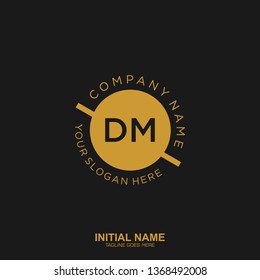 DM Initial logo letter with minimalist concept vector 