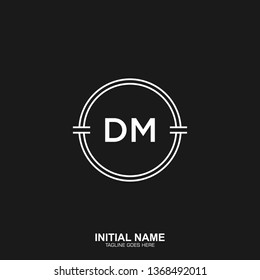 DM Initial logo letter with minimalist concept vector 