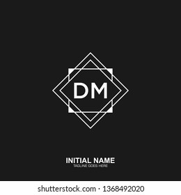 DM Initial logo letter with minimalist concept vector 