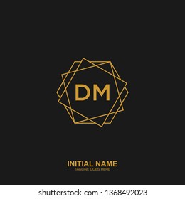 DM Initial logo letter with minimalist concept vector 