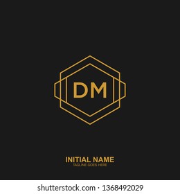DM Initial logo letter with minimalist concept vector 