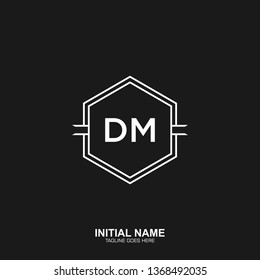 DM Initial logo letter with minimalist concept vector 