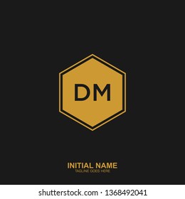 DM Initial logo letter with minimalist concept vector 