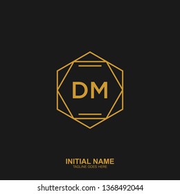 DM Initial logo letter with minimalist concept vector 