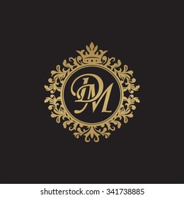 DM initial luxury ornament monogram logo