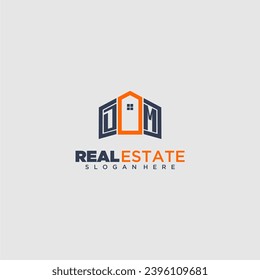 DM initial monogram logo for real estate design