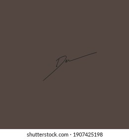 Dm initial signature handwriting logo isolated black