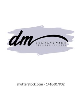 DM initial signature logo. handwriting logo template vector,