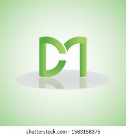 DM letter gradient logo design template