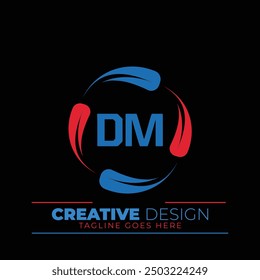 DM letter logo creative design. DM unique design. DM creative initials letter logo concept.
