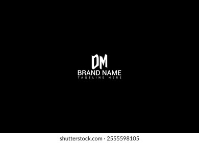 DM letter logo design with a circle shape DM Logo design. DM letter logo creative design. DM letter logo design on black background