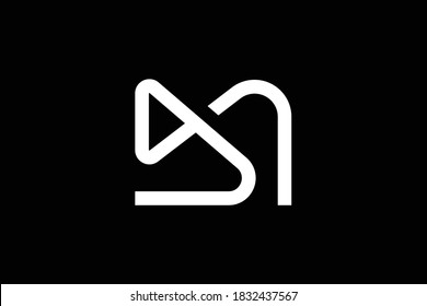 Diseño del logotipo de letra DM sobre fondo de lujo. Concepto del logotipo de la letra de monograma MD. Diseño de iconos DM. Diseño de icono de letra MD elegante y profesional sobre fondo negro. M D MD DM