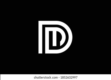 Diseño del logotipo de letra DM sobre fondo de lujo. Concepto del logotipo de la letra MD. Diseño de iconos MD. Diseño de iconos de letra DM elegante y profesional en segundo plano. M D