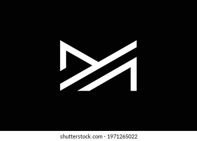 DM letter logo design on luxury background. MD monogram initials, letter logo concept. DM icon design. MD elegant and Professional white color letter icon design on black background.