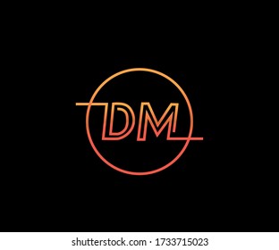  DM Letter Logo Design Template Vector.