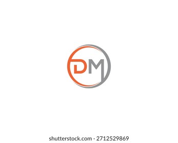 VECTOR de diseño de logotipo de letra DM con colores naranja y gris. Logotipo de letra MD 