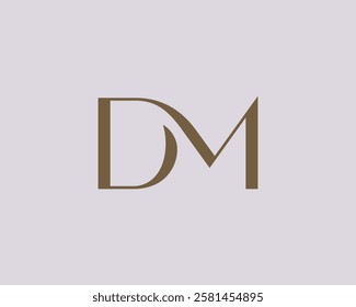 DM letter logo icon design. Classic style luxury initials monogram.
