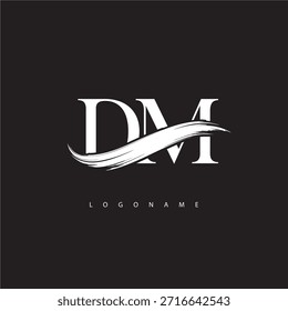 DM Letter Monogram Logo with Brush Stroke for Modern Brand Identity