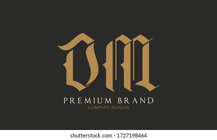 logotipo de letras DM, diseño del alfabeto del logotipo de letras D y M.
