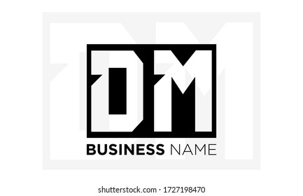 logotipo de letras DM, diseño del alfabeto del logotipo de letras D y M.
