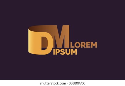 DM letters logo, D and M letters logo alphabet design.
