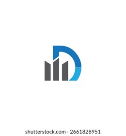 design do logotipo dm, DM Letter Initial Logo Design Template Vetor Illustration, design do logotipo da letra MD 
