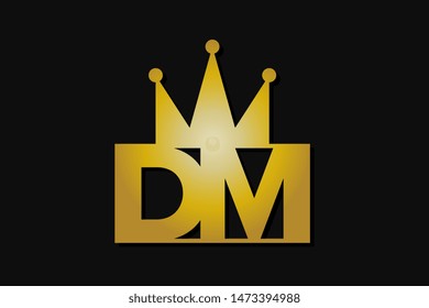 dm logo with gold crown