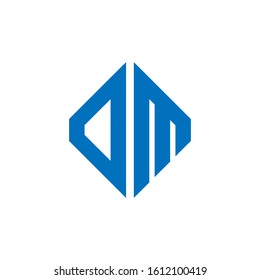 DM logo initial letter design template vector illustration. DM initial logo company name colored blue, isolated on white background. vector logo for business and company identity