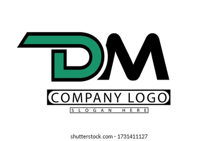 DM logo initial letter design template vector illustration 