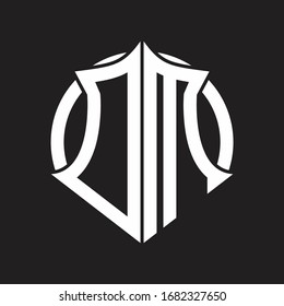 DM Logo monogram with emblem and circle rounded design template
