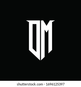 DM logo monogram with emblem shield style design template