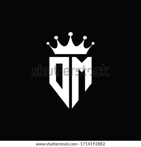 DM logo monogram emblem style with crown shape design template