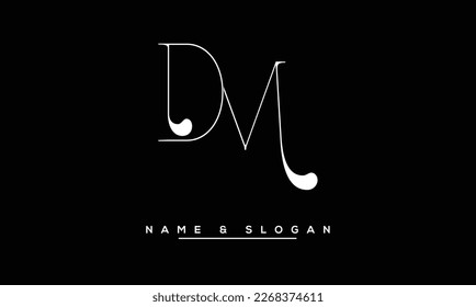 Monograma del logotipo de las letras abstractas DM, MD